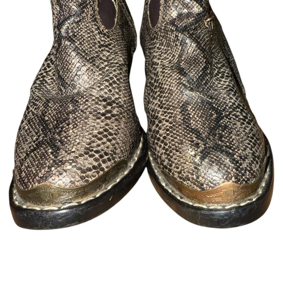 Smoky Mountain Boots Western Cowboy Boots Snakeskin Print Brown — Size 11.5 D - Picture 6 of 10